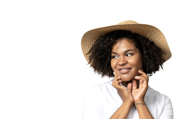 PNG,Girl in a beach hat, isolated on white background