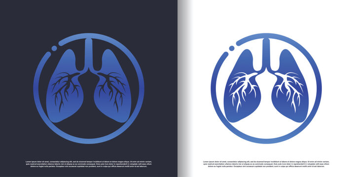 lungs logo design with creative concept premium vector