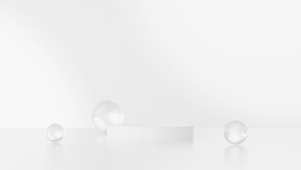 Background 3d rendering natural backdrop with bright lighting for showcasing cosmetic products in landscape