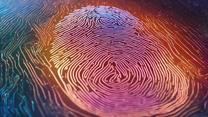 Electronic biometric fingerprint scanning. Elements of fingerprint identification. Fingerprint...