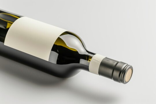 Close up of simple wine bottle mockup