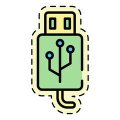 USB Cable Connector Sticker Style