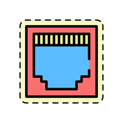 LAN Cable Connector Sticker Style
