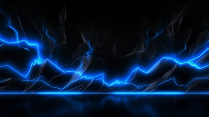 Vibrant Blue Lightning Bolts with Dynamic Energy Flow on a Dark Background