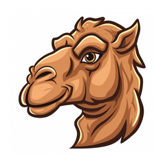 Cute camel vector mascot logo design illustration white background head