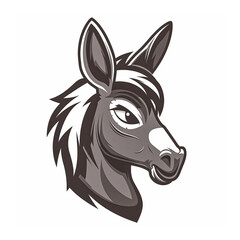 Cute donkey vector mascot logo design illustration white background head