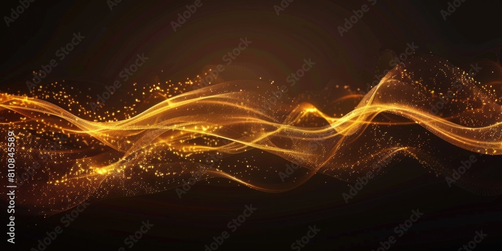 Poster A striking image of a golden wave against a dark background. Perfect for adding a touch of elegance to designs