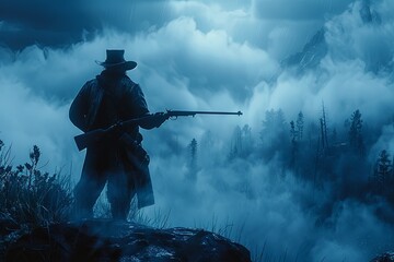 Obraz premium Ultra Detailed Spooky Hunter: Eerie Night Stalker