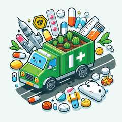 set of medical  and drugs and anti drugs day  icons 