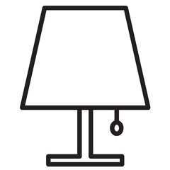 Night Lamp Line Icon