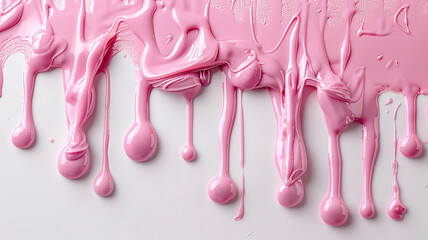 Pink icing flows down the white background from top to bottom. Generated by artificial intelligence