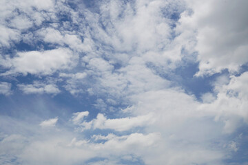 Nature blue sky with cloud - blue background material - cloudscape in summer sunny day