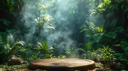 podium tropical forest in jungle