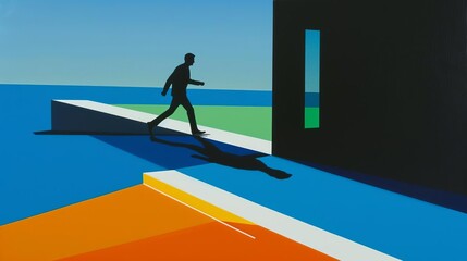 Breaking Through Obstacles A determined individual breaking through a wall labeled Obstacles