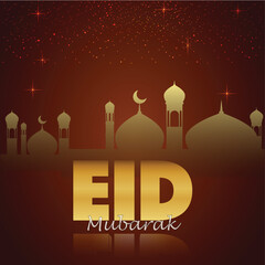 eid mubarak card logo design vector 