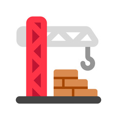 Editable crane tower, architecture, machinery, building vector icon. Construction, tools, industry. Part of a big icon set family. Perfect for web and app interfaces, presentations, infographics, etc