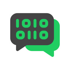 Editable binary language, message vector icon. AI technology, artificial intelligence, computer. Part of a big icon set family. Perfect for web and app interfaces, presentations, infographics, etc