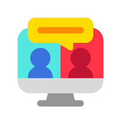Editable online meeting, conference, chat vector icon. Remote work, job, profession, freelance. Part of a big icon set family. Perfect for web and app interfaces, presentations, infographics, etc