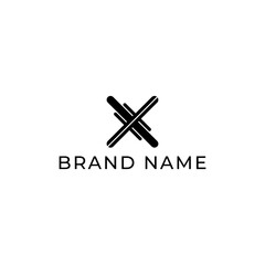 ILLUSTRATION LETTER X GEOMETRIC LOGO ICON BLACK COLOR TEMPLATE SIMPLE MINIMALIST ELEMENT DESIGN SIMPLE VECTOR GOOD FOR APPS, BRAND 