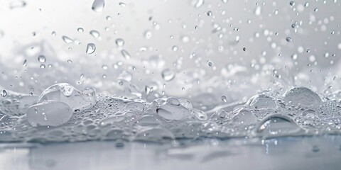 Close up of water droplets on a surface, perfect for backgrounds or textures