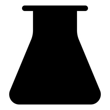 Chemistry flask icon for lab, research and science