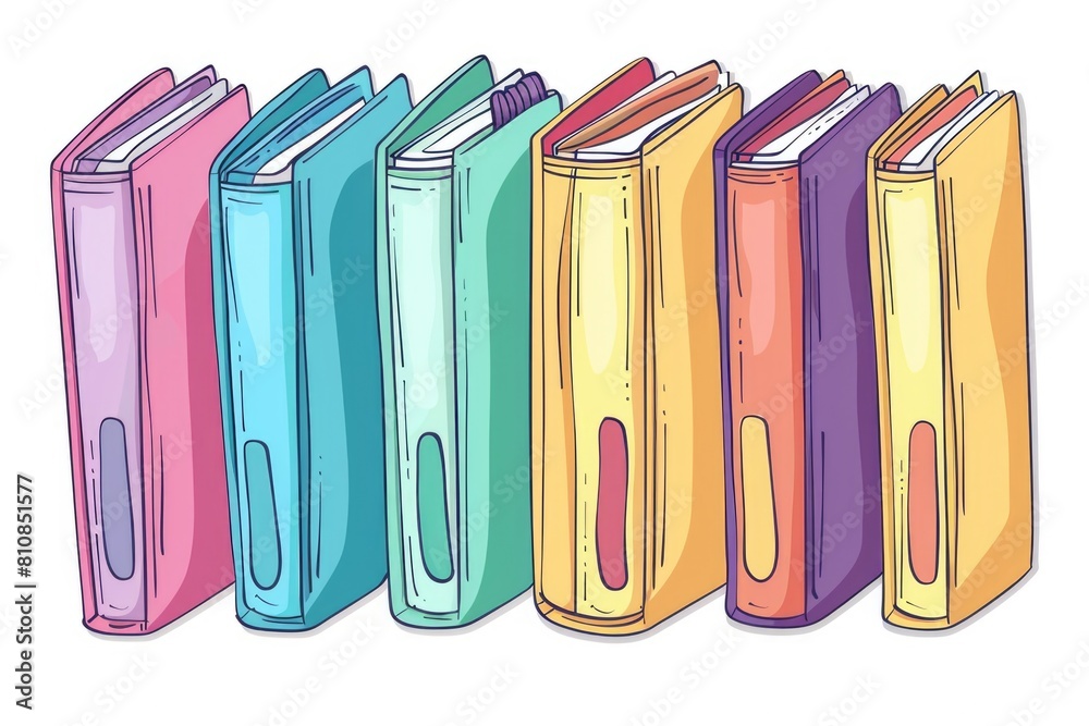 Aufkleber a row of colorful books sitting next to each other. perfect for educational or library concepts