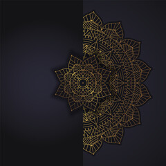 Decorative background with elegant golden mandala design 