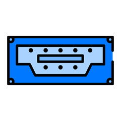 Cable Connector Blue Filled