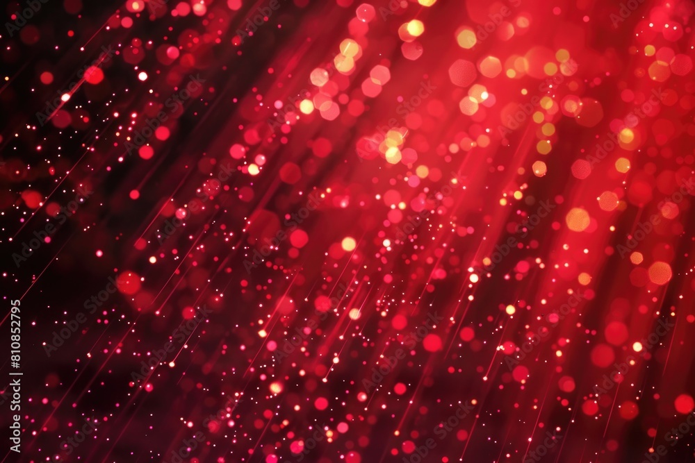 Poster a bunch of red lights floating in the air. suitable for festive and magical themed designs