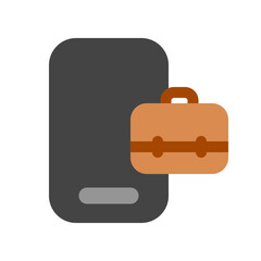 Editable job search app, briefcase, phone, online portfolio vector icon. Business, work, office. Part of a big icon set family. Perfect for web and app interfaces, presentations, infographics, etc