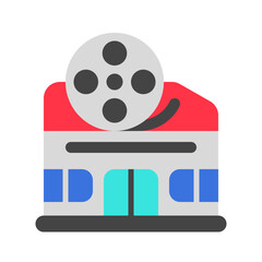 Editable cinema, theater, building vector icon. Movie, cinema, entertainment. Part of a big icon set family. Perfect for web and app interfaces, presentations, infographics, etc