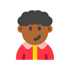 Editable person with curly hair avatar vector icon. User, profile, identity, persona. Part of a big icon set family. Perfect for web and app interfaces, presentations, infographics, etc