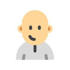 Editable person with clean shaved bald head avatar vector icon. User, profile, identity, persona. Part of a big icon set family. Perfect for web and app interfaces, presentations, infographics, etc