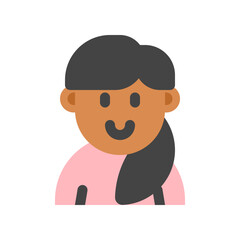 Editable adult woman with ponytail hairstyle avatar vector icon. User, profile, identity, persona. Part of a big icon set family. Perfect for web and app interfaces, presentations, infographics, etc