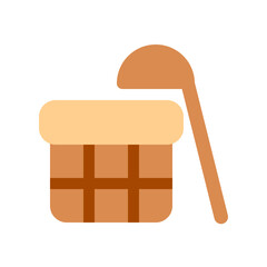 Editable water bucket, wooden bucket vector icon. Wellness, spa, relaxation. Part of a big icon set family. Perfect for web and app interfaces, presentations, infographics, etc