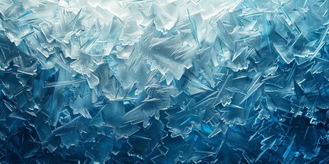 Intricate patterns of blue ice texture - Powered by Adobe