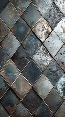 Glossy, Diamond Shaped Wall background with tiles. Polished
