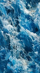 Glacial textures and blue crevasses