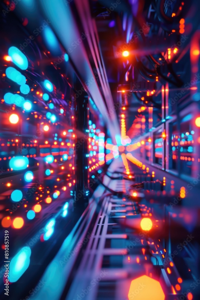 Poster a room filled with vibrant, colorful lights. perfect for adding a festive touch to any project