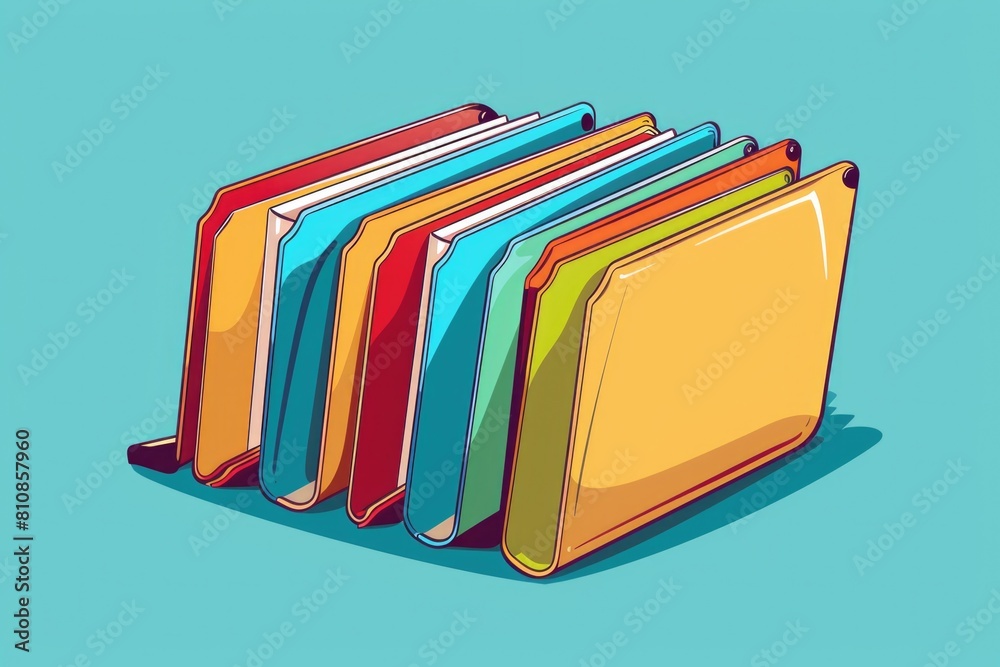 Poster Neatly arranged stacked folders for efficient organization. Ideal for office and business concepts