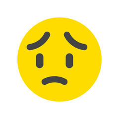 Fototapeta premium Editable worry, sad face expression emoticon vector icon. Part of a big icon set family. Part of a big icon set family. Perfect for web and app interfaces, presentations, infographics, etc