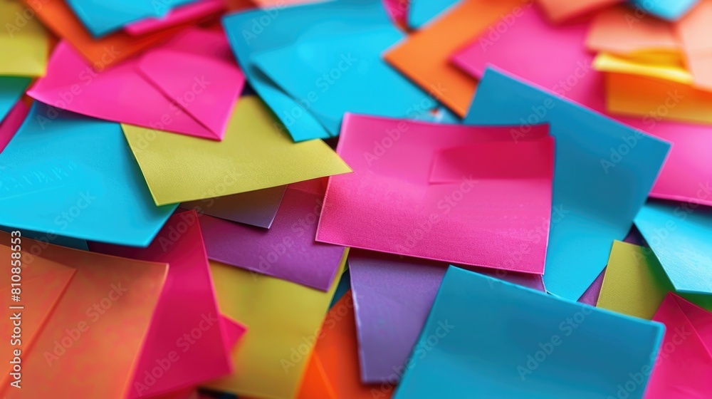 Poster a pile of colorful post it notes, perfect for office or school use