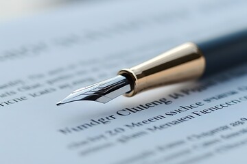 Fountain pen on top of a paper with a paper underneath it