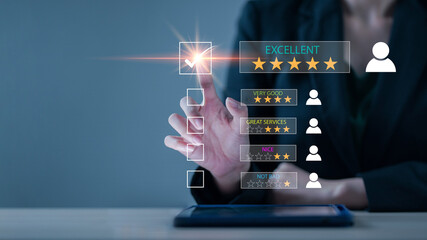  user give rating to service experience on online application