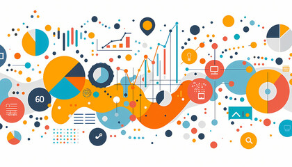 Naklejka premium A beautiful data visualization of a company's financial performance. The data is presented in a clear and concise way, making it easy to understand the company's financial health.