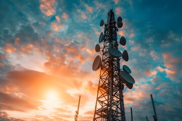 A tower covered with numerous cell phones