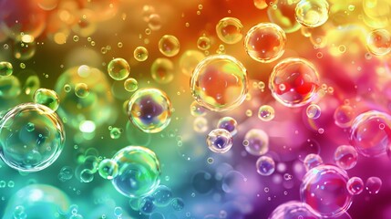 A colorful background with many bubbles of different sizes
