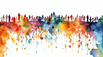 World Population Day Concept, 11July. world globe art with multicolor people illustration Overcrowded, overloaded, explosion of world population and starvation.Poster Or banner 