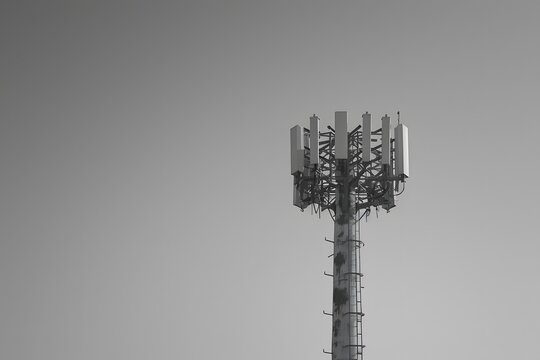Cell tower with multiple antennas on top