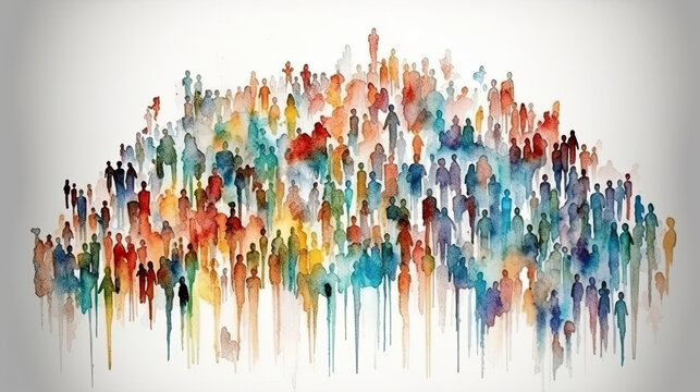 World Population Day Concept, 11July. world globe art with multicolor people illustration Overcrowded, overloaded, explosion of world population and starvation.Poster Or banner 